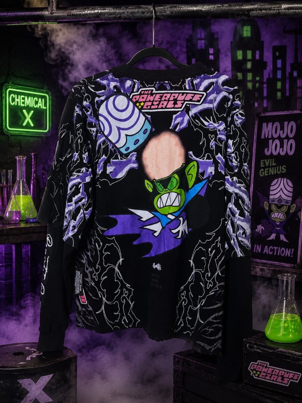 Civil Regime x Powerpuff Girls Mojo Jojo Twofer Long Sleeve Shirt XL NWT